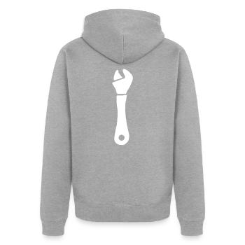 Outils de clé à molette - Veste à capuche bio Premium Unisexe - gris chiné - Dos - Nico (187cm)