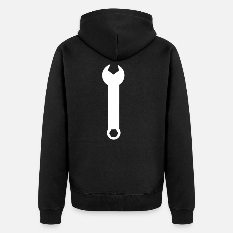 Wrench tools tool handyman - Unisex Premium Organic Zip Hoodie - black