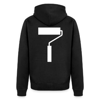 Pinsel Lackieren Maler Lackierer Pinseln Malen - Unisex Premium Bio Zip Hoodie - Schwarz - Hinten - Nico (187cm)