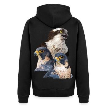 Birds of prey - Unisex Premium Organic Zip Hoodie - black - Back - Nico (187cm)