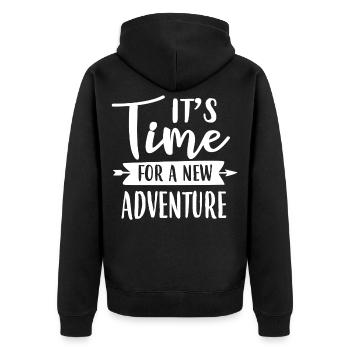 Randonnée Aventure Aventure Montagnes - Veste à capuche bio Premium Unisexe - noir - Dos - Nico (187cm)