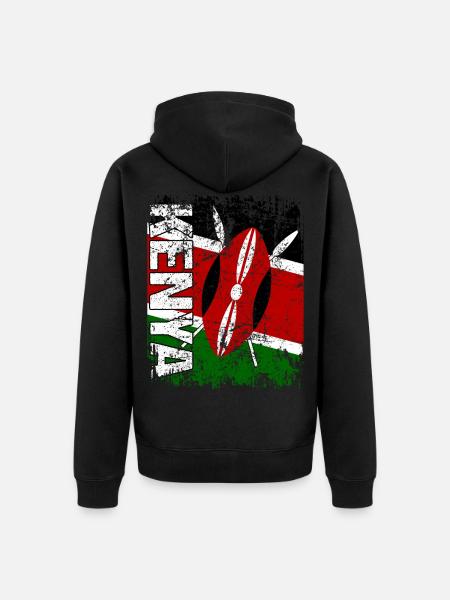 Kenya - Unisex Premium Bio Zip Hoodie - Schwarz