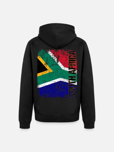 South Africa - Unisex Premium Bio Zip Hoodie - Schwarz