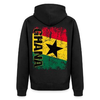 Ghana - Veste à capuche bio Premium Unisexe - noir - Dos - Nico (187cm)