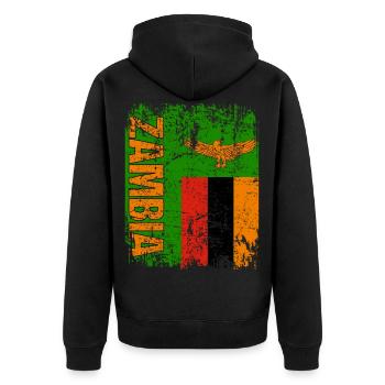 Drapeau Zambie - Veste à capuche bio Premium Unisexe - noir - Dos - Nico (187cm)