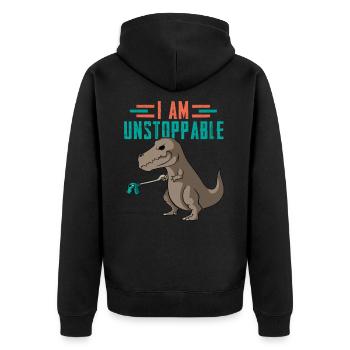 Dino - Veste à capuche bio Premium Unisexe - noir - Dos - Nico (187cm)