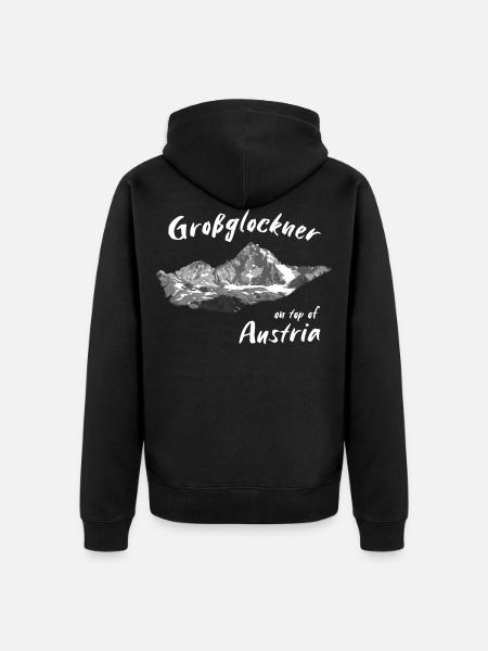 Großglockner - on top of Austria - Bergpanorama - Unisex Premium Bio Zip Hoodie - Schwarz