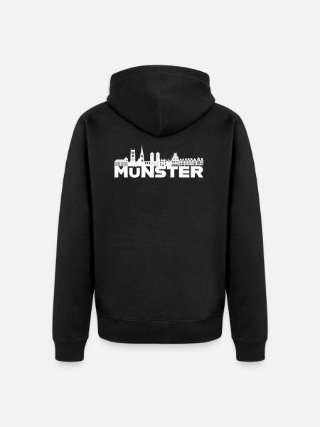 Munster Germany skyline gift idea - Unisex Premium Organic Zip Hoodie - black