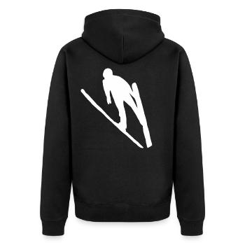 Ski jumping ski ski flying ski jumper winter sport - Unisex Premium Organic Zip Hoodie - black - Back - Nico (187cm)