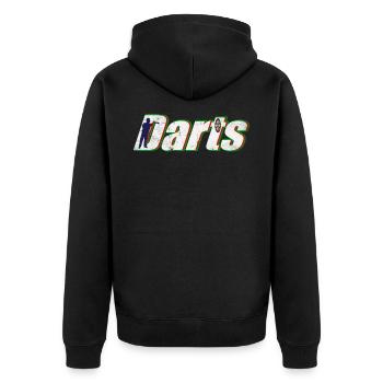 Darts Darts Funny Darts Player Gift - Unisex Premium Organic Zip Hoodie - black - Back - Nico (187cm)