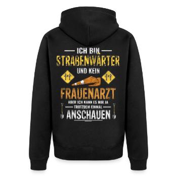 Road caretaker road builder road master - Unisex Premium Organic Zip Hoodie - black - Back - Nico (187cm)