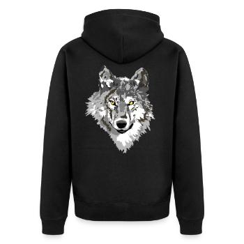 Loup noir - Veste à capuche bio Premium Unisexe - noir - Dos - Nico (187cm)