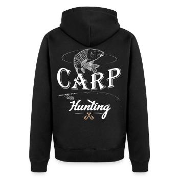 Carp accessories fishing angler gift - Unisex Premium Organic Zip Hoodie - black - Back - Nico (187cm)