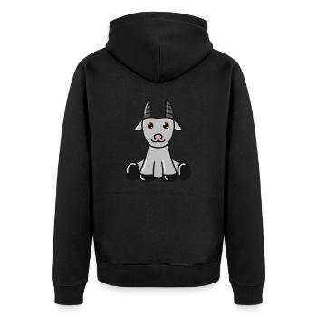 goat - Unisex Premium Organic Zip Hoodie - black - Back - Nico (187cm)