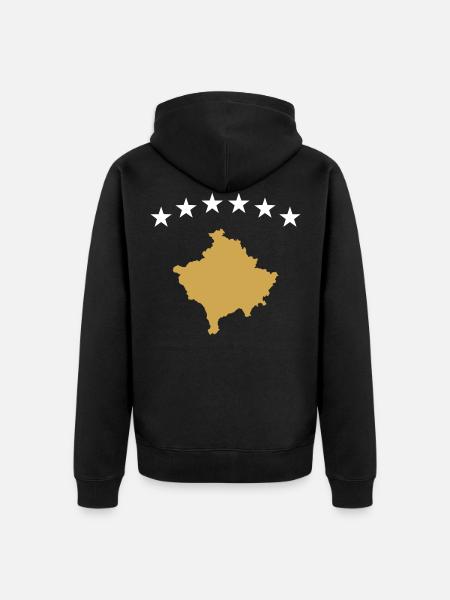 Kosovo map - Unisex Premium Organic Zip Hoodie - black