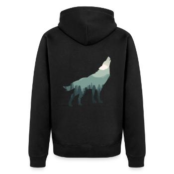 Protection de l'environnement protection du climat protection de la nature loup de terre - Veste à capuche bio Premium Unisexe - noir - Dos - Nico (187cm)