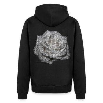 FLEUR Rose Blanche - Veste à capuche bio Premium Unisexe - noir - Dos - Nico (187cm)