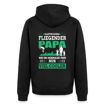 Gleitschirm fliegender Papa Paragleiter Vatertag - Unisex Premium Bio Zip Hoodie - Schwarz - Hinten - Nico (187cm)