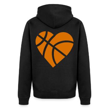 Joueur de basket basket- coeur basket- - Veste à capuche bio Premium Unisexe - noir - Dos - Nico (187cm)