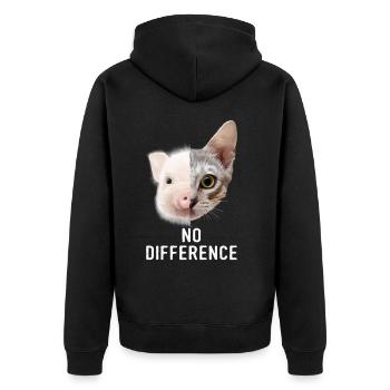 Pro Vegan No Difference Vegetarier Veganer Vegan - Unisex Premium Bio Zip Hoodie - Schwarz - Hinten - Nico (187cm)