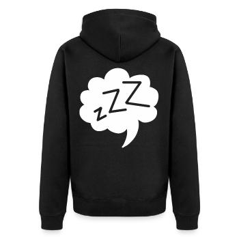 Sleeping tired sleepy lazy sleep gift night - Unisex Premium Organic Zip Hoodie - black - Back - Nico (187cm)