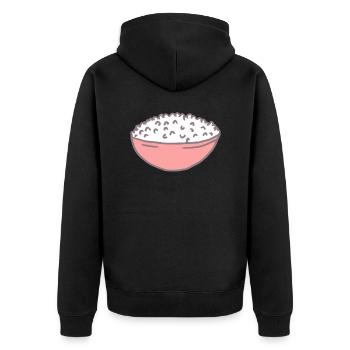 Rice food plate - Unisex Premium Organic Zip Hoodie - black - Back - Nico (187cm)