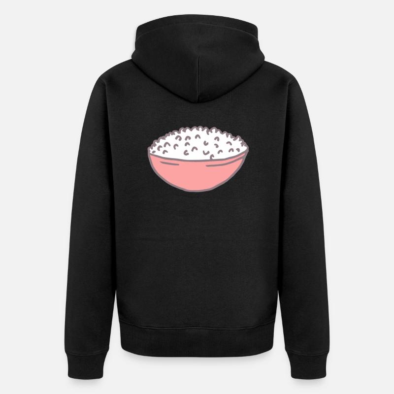 Assiette de riz - Veste à capuche bio Premium Unisexe - noir