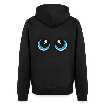 cute eyes facial expressions cute baby look gift - Unisex Premium Organic Zip Hoodie - black - Back - Nico (187cm)