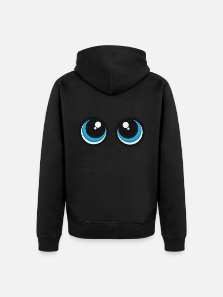 søde øjne ansigtsudtryk sød baby look gave - Premium økologisk unisex-hættejakke - sort