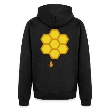 Miel abeille cadeau nid d'abeille insectes apiculteur - Veste à capuche bio Premium Unisexe - noir - Dos - Nico (187cm)