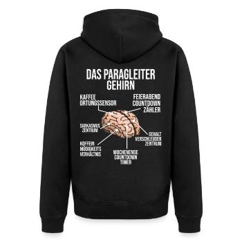 Paragleiter Gehirn Gleitschirmflieger Paragliding - Unisex Premium Bio Zip Hoodie - Schwarz - Hinten - Nico (187cm)