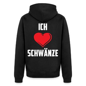 Ich liebe Schwänze Penis Schwanz Erotik Swinger - Unisex Premium Bio Zip Hoodie - Schwarz - Hinten - Nico (187cm)