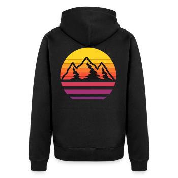 Mountain Landscape Mountains Hiking Mountains Mountaineering - Unisex Premium Organic Zip Hoodie - black - Back - Nico (187cm)