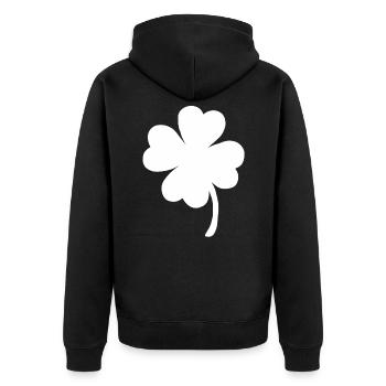 Four-leaf clover New Year's clover lucky clover - Unisex Premium Organic Zip Hoodie - black - Back - Nico (187cm)