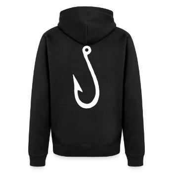 Pêche pêche - Veste à capuche bio Premium Unisexe - noir - Dos - Nico (187cm)