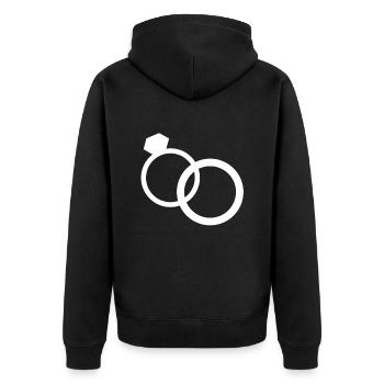 Anneaux de mariage alliances mariage bague de mariage - Veste à capuche bio Premium Unisexe - noir - Dos - Nico (187cm)