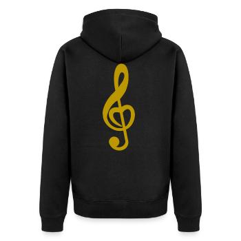 Musik Note Band Sänger Music Musiker Orchester - Unisex Premium Bio Zip Hoodie - Schwarz - Hinten - Nico (187cm)