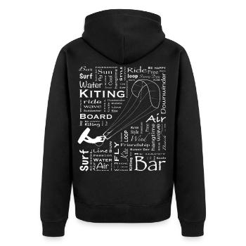 Kitesurf, kite surf, kitesurf, eau, mer - Veste à capuche bio Premium Unisexe - noir - Dos - Nico (187cm)