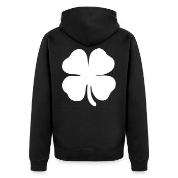 Four-leaf clover lucky clover New Year clover - Unisex Premium Organic Zip Hoodie - black - Back - Nico (187cm)