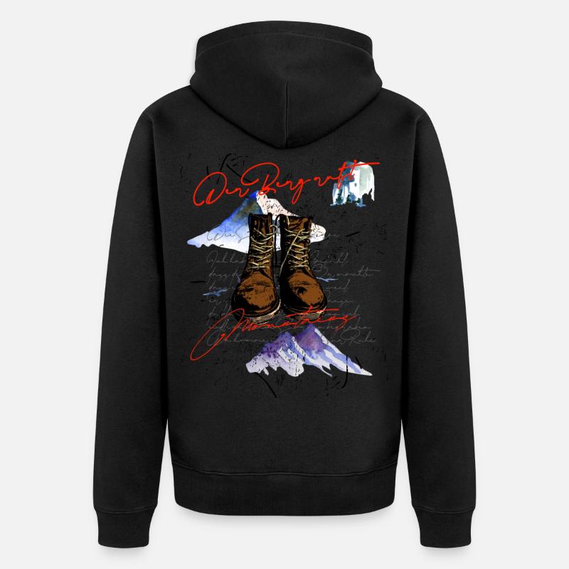 L’appel de la montagne - Cool hiker design - Veste à capuche bio Premium Unisexe - noir