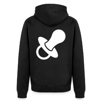 Schnuller Geschenk Kleinkind Baby Schwangerschaft - Unisex Premium Bio Zip Hoodie - Schwarz - Hinten - Nico (187cm)