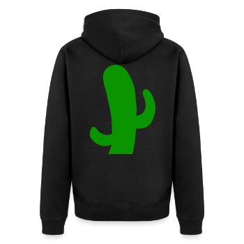 Desert thorny cactus cactus prickly cactus - Unisex Premium Organic Zip Hoodie - black - Back - Nico (187cm)