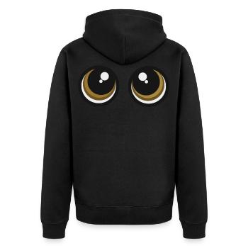 cute eyes look gift facial expressions cute baby - Unisex Premium Organic Zip Hoodie - black - Back - Nico (187cm)
