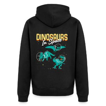 dinosaure dans l'espace - Veste à capuche bio Premium Unisexe - noir - Dos - Nico (187cm)