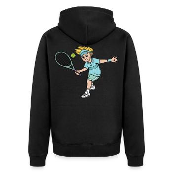 Motif du joueur de tennis pour enfants tennis pour enfants - Veste à capuche bio Premium Unisexe - noir - Dos - Nico (187cm)