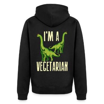 Dino végétarien - Veste à capuche bio Premium Unisexe - noir - Dos - Nico (187cm)