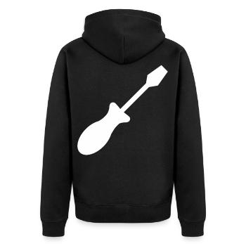 Screwdriver Craft Tool Artisan - Unisex Premium Organic Zip Hoodie - black - Back - Nico (187cm)