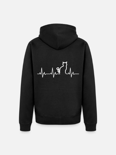 Chat chat ecg. - Veste à capuche bio Premium Unisexe - noir