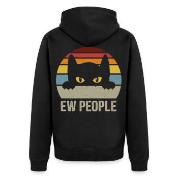 Ew People Sweet Cat Vintage Chats Fun Retro - Veste à capuche bio Premium Unisexe - noir - Dos - Nico (187cm)