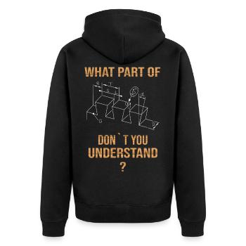 What Part of - Carpenter Joiner Gift - Unisex Premium Organic Zip Hoodie - black - Back - Nico (187cm)